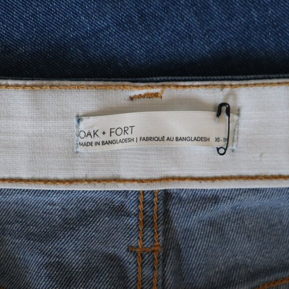 Oak + Fort Women's Sz XS Blue Light Wash Stretch High Rise Straight Leg Jeans - Picture 9 of 10